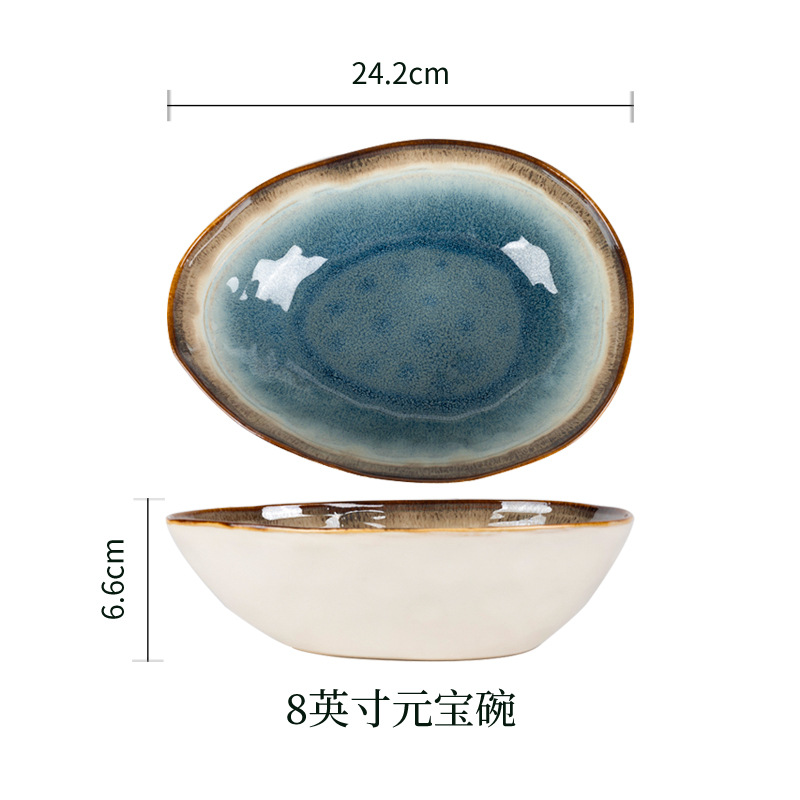 Fábrica de cerámica de Yuquan venta directa de platos de comedor caseros europeos platos de ensalada de forma especial platos de platos de cerámica de lujo ligeros platos