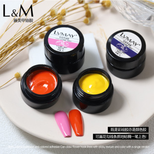 Lvmay Nail Salon Uses Phototherapy Japanese-Style Canned 8g Painted Glue Solid Color Black and White Red Gold and Silver Solid Painted Glue