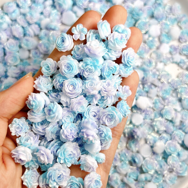 New Blue Luminous Thorn Rose Soft Flower Popular Smudged Nail Art Jewelry Rose Nail Flower DIY New Blue Luminous Thorn Rose Soft Flower Popular Smudged Nail Art Jewelry Rose Nail Flower DIY
