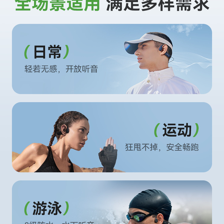 运动蓝牙耳机气骨传导游泳专业防水挂耳无线跑步专用2025新款|undefined