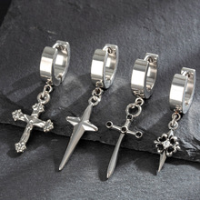 不锈钢铸造十字星冷淡风个性嘻哈男女同款高级感时尚耳环