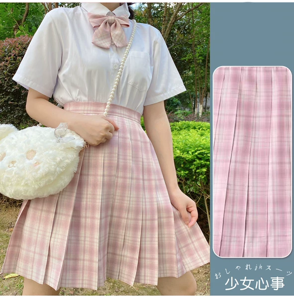 Girls' Heart Skirt White Short Seven -piece Set