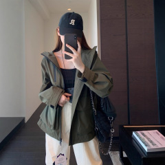 酷帅时髦慵懒范山系休闲冲锋衣外套连帽上衣女2025秋冬新款