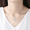 Fashionable silver two-color pendant heart shaped, necklace, suitable for import, city style, European style