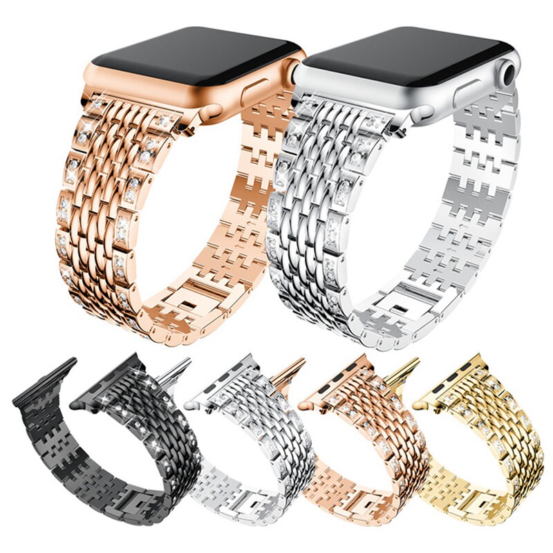 For apple watch apple watch with drill strap iwtch series 7 Metal with drill strap