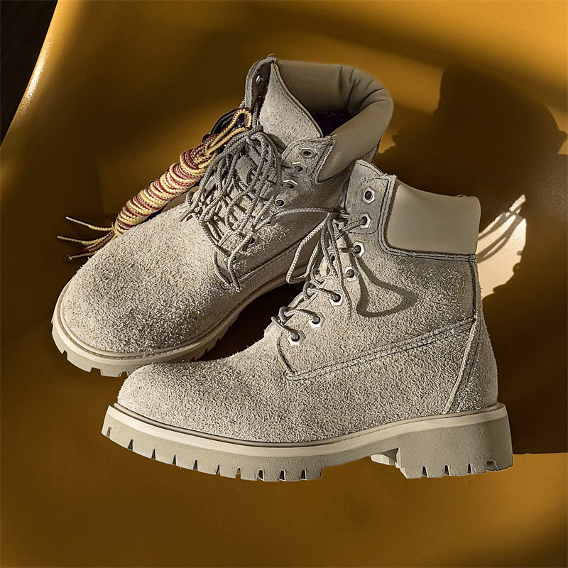 Unisex High-top Hiking Martin Boots Height Increasing Work Shoes_voghion.com