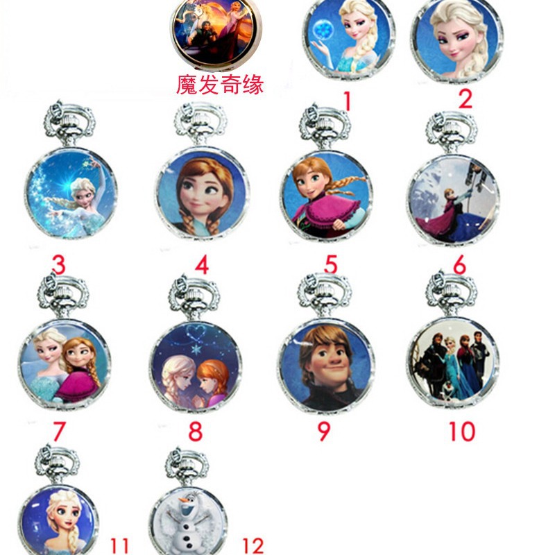 Small Silver Frozen Ceramic Pocket Watch Necklace/Magic Hair Wonder Enamel Pocket Watch Woolen Chain for Women