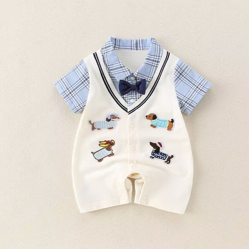 Baby summer short-sleeved romper, thin summer clothes, cute and stylish newborn romper