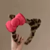 Leopard print cat ears with bow