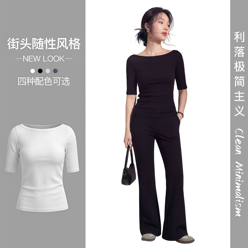 One-Shoulder Cotton Short-Sleeve Stunning Solid Color T-Shirt for Women, 2026 Spring/Summer New Style, Slim-Fit Base Layer with a Stylish Design One-Shoulder Cotton Short-Sleeve Stunning Solid Color T-Shirt for Women, 2026 Spring/Summer New Style, Slim-Fit Base Layer with a Stylish Design