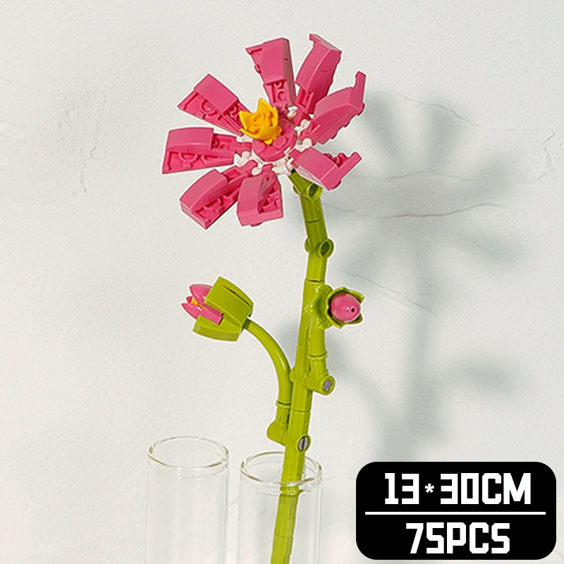 Realistic Table Flower Set, DIY Miniature Bouquet Constructor, Assorted Rose & Sunflower Models, Gift