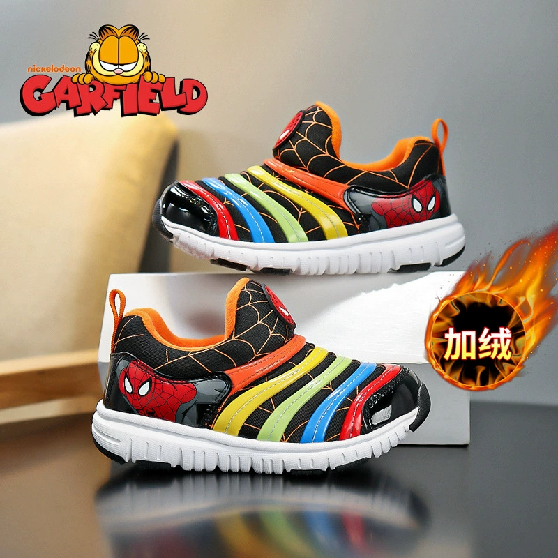 Детская обувь без шнуровки для девочек, теплая детская спортивная обувь из двух хлопков на флисовой подкладке, зимние детские кроссовки на флисовой подкладке оптом