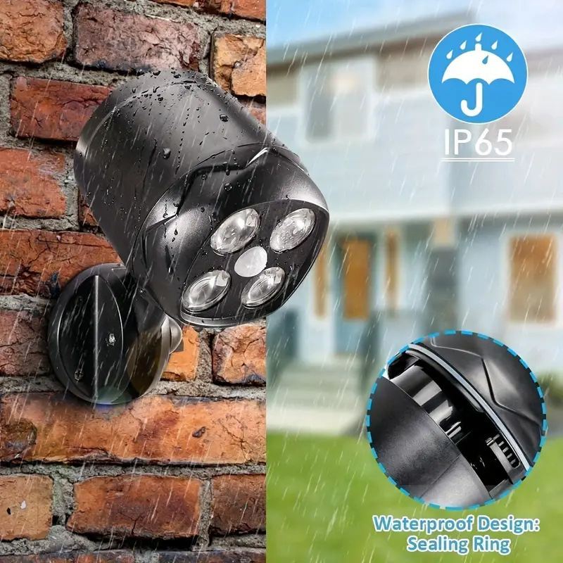 8W 4LED Spotlight Buiten Tuin Schijnwerper Bewegingssensor Geïntegreerde Straatverlichting Op Zonne-energie_voghion.com