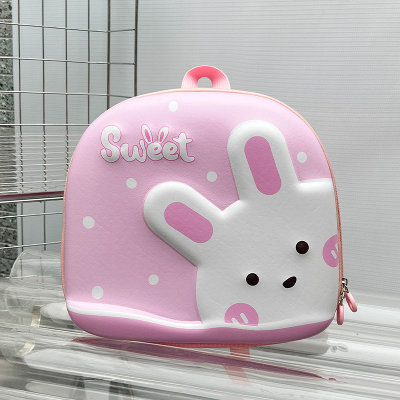 2024 nueva mochila de jardín de infantes lindo conejo bebé mochila de cáscara de huevo para niños y niñas bolsas escolares ligeras