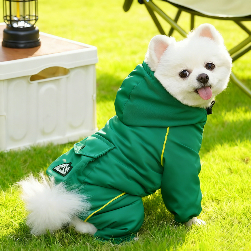 A prueba de agua a prueba de intemperie carga de algodón grueso mascotas perros y gatos accesorios ropa de invierno al aire libre ropa de cuatro patas