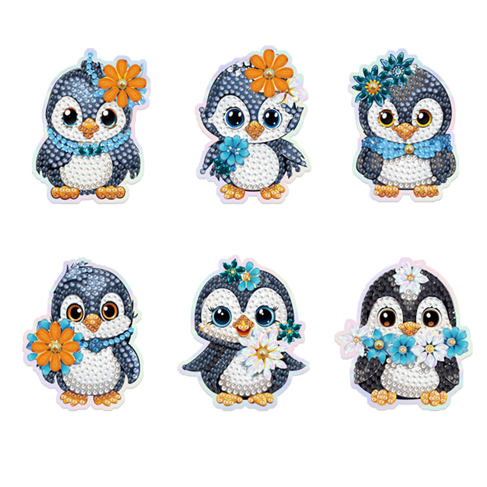 Ventas transfronterizas mejores pinturas de diamantes hechas a mano artesanías de dibujos animados animales suaves pegatinas magnéticas multi-pieza pegatinas de refrigerador de cocina