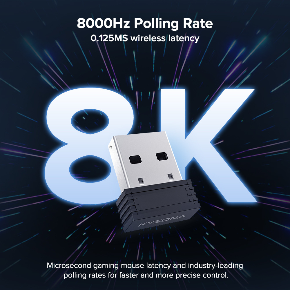 Carefully Selected KYSONA M617 Gaming Mouse Lightweight 8K Return Rate Professional E-sports PAW3395_voghion.com