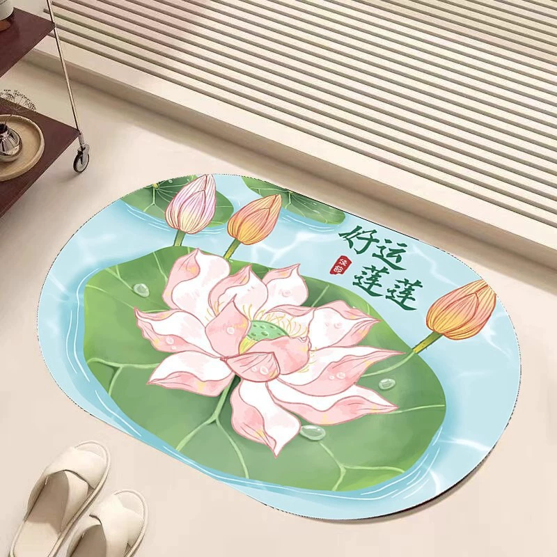 Новый китайский стиль овальный рисунок лотоса в ванной комнате дверной проем