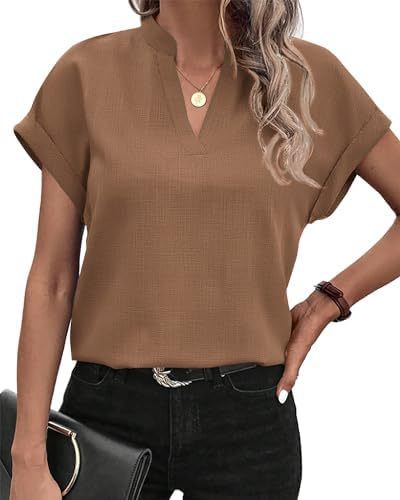 Summer Season Wholesale Women's British Style Solid Color Short Sleeve Mercerized Blouses