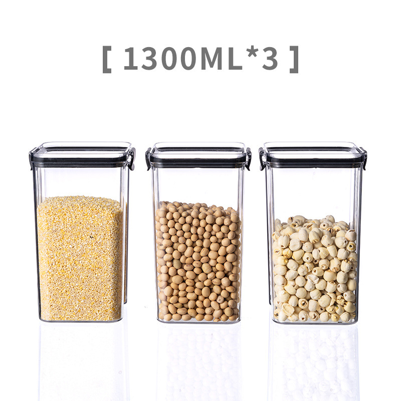 Tanque de sellado granos de cocina almacenamiento de grano de grano caja de plástico transparente de grado alimenticio bocadillos productos secos tanque de almacenamiento de té