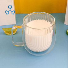带把手双层咖啡杯家用高硼硅防烫隔热牛奶早餐杯办公高颜值马克杯
