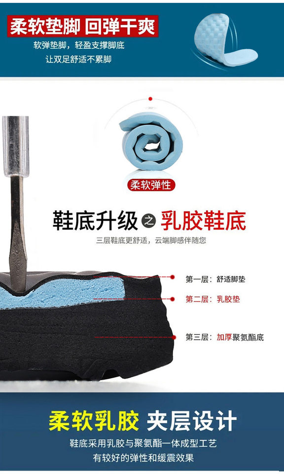 Dép sandal nam da bò hở ngón gót bằng 2,5 cm thoáng khí chống trượt — Kaki, Màu đen chi tiết 7