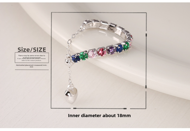 Rainbow Gemstone Eternity Ring In Sterling Silver For Women_voghion.com