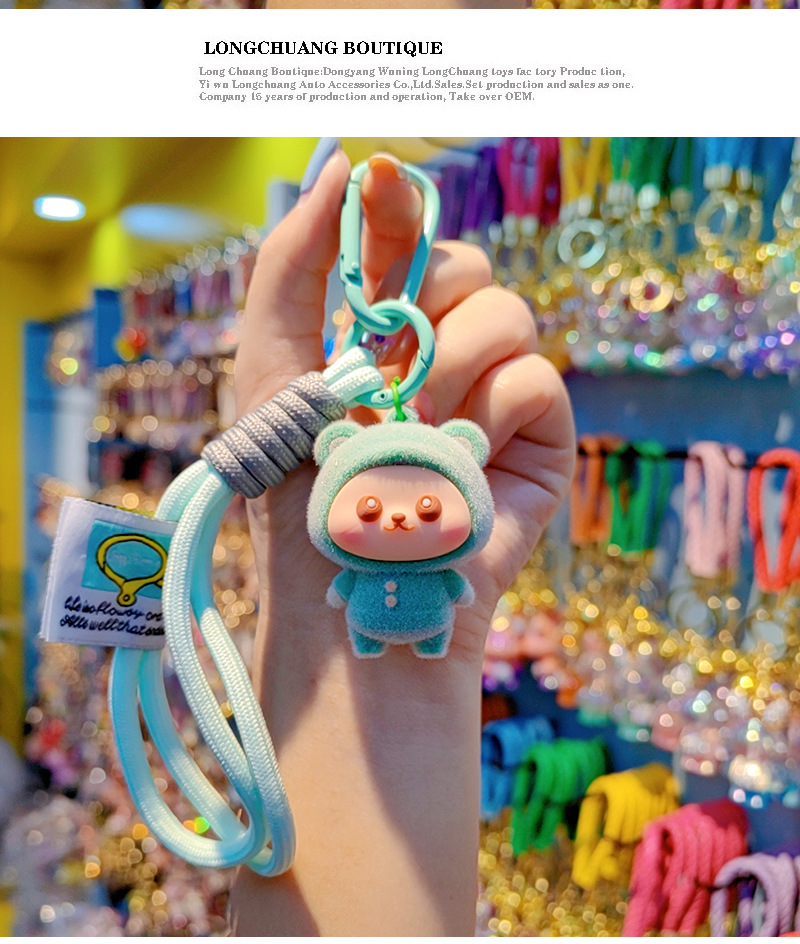 32g Weight Spring Ring Trigger Clasp Closure Clasp Closure Type Bag Pendant, Keychain Classification 1 Piece Quantity Daily, Street Occasion Resin, Flocking Material Animal, Cartoon Character Pattern Cute, Sweet Style 1 Piece Cute Sweet Animal Cartoon Character Resin Flocking Spring Ring Trigger Clasp Closure Bag Pendant Keychain 7