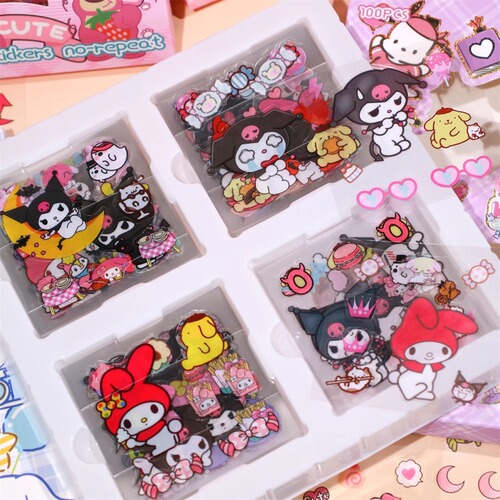 New 100 gift box decoration handbook stickers cute student and children stickers Gu chuck waterproof Kurome stickers