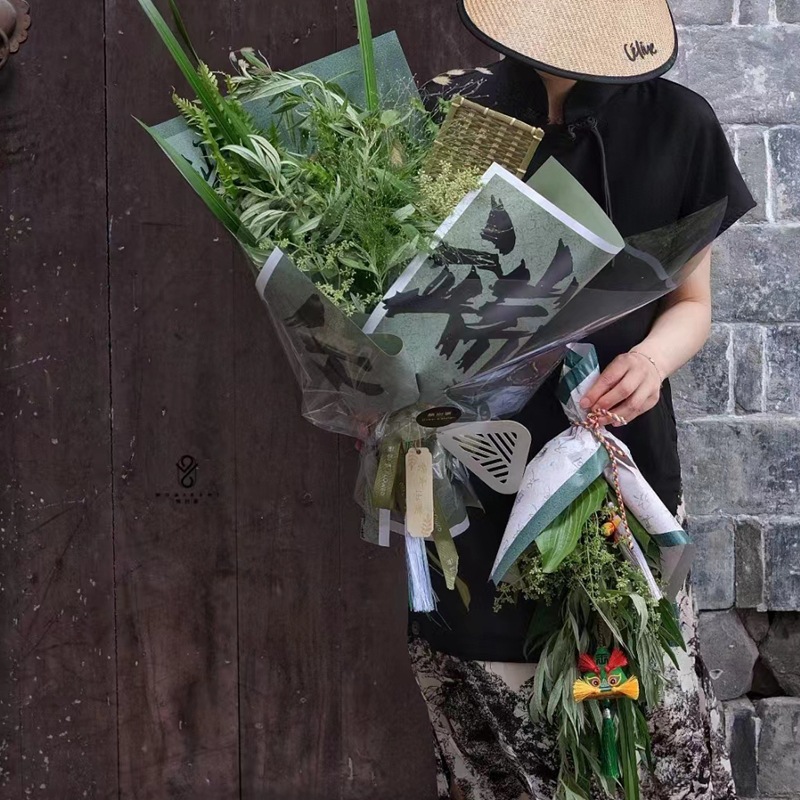 端午节新款浓情端午系列包花纸鲜花礼品包装纸艺术纸牛皮海报纸