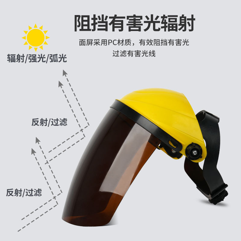 máscara facial protectora soldadura eléctrica, corte y pulido sombrero de soldadura portátil anti-impacto máscara facial completa para soldador de pesticidas