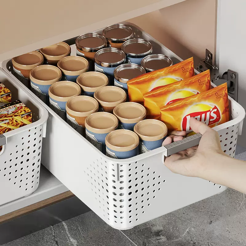 零食收纳筐家用塑料置物篮厨房橱柜杂物玩具储物筐宿舍桌面收纳盒