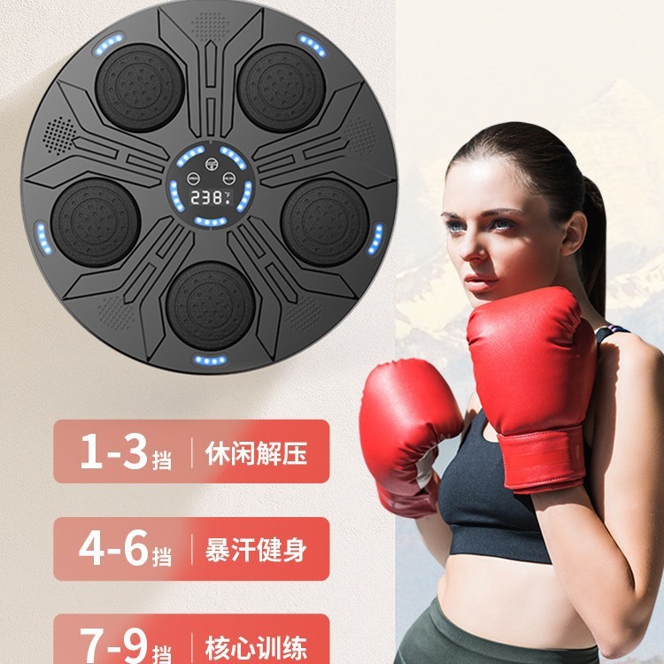 家用新款智能蓝牙音乐拳击靶拳击墙靶暴汗解压健身运动挂壁拳击器|undefined