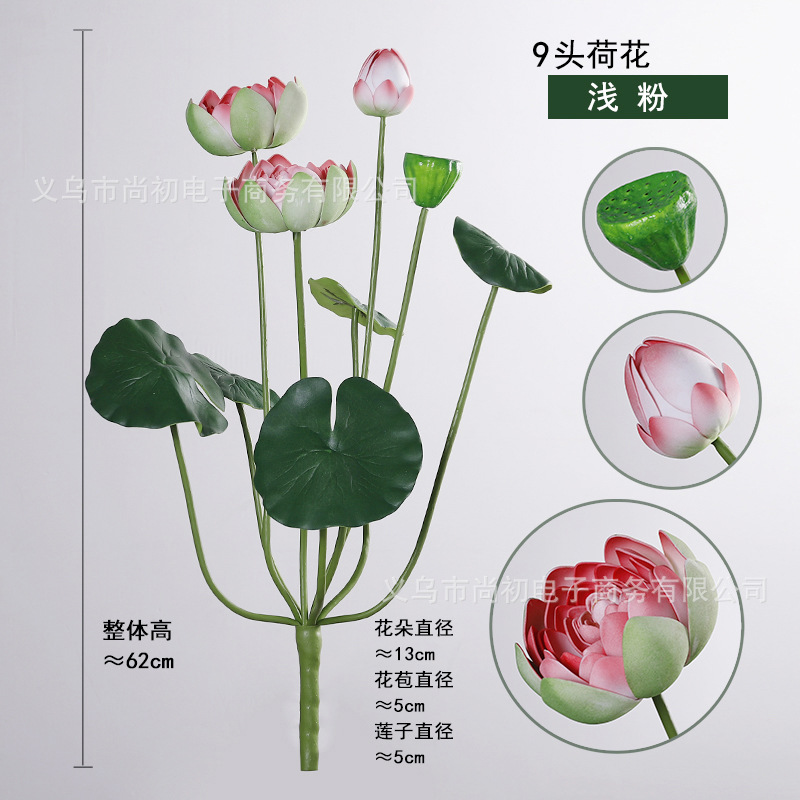 Nueve flores de loto (polvo claro)