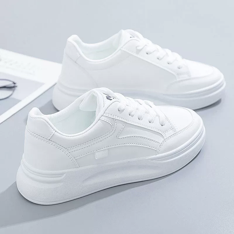 Summer universal high quality white shoes for students, mesh breathable light panel