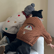 儿童棉衣加绒秋冬款加厚男童棉服2025新款女童装冬季宝宝夹棉外套