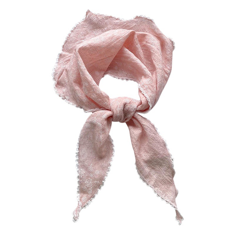 Bufanda floral artística retro del Triángulo del algodón y del lino para la primavera de las mujeres y el verano