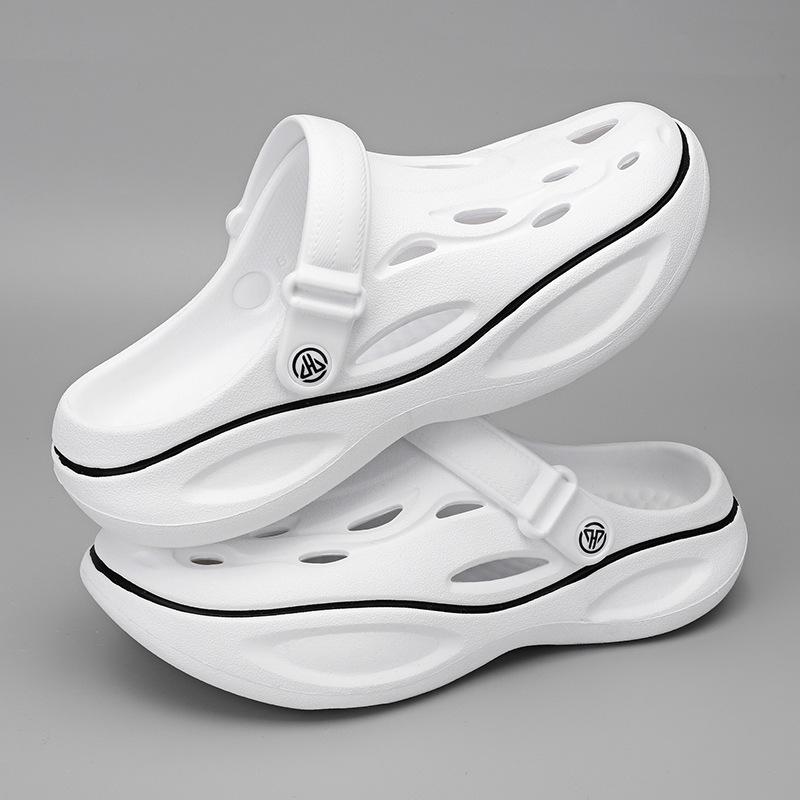 2024 verano nuevo calzado de agujero al aire libre tendencia versátil suela gruesa zapatillas de playa transpirables