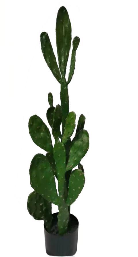 Simulación de cactus cactus en maceta gran planta tropical falsa columna de cactus escena interior decoración de ventana