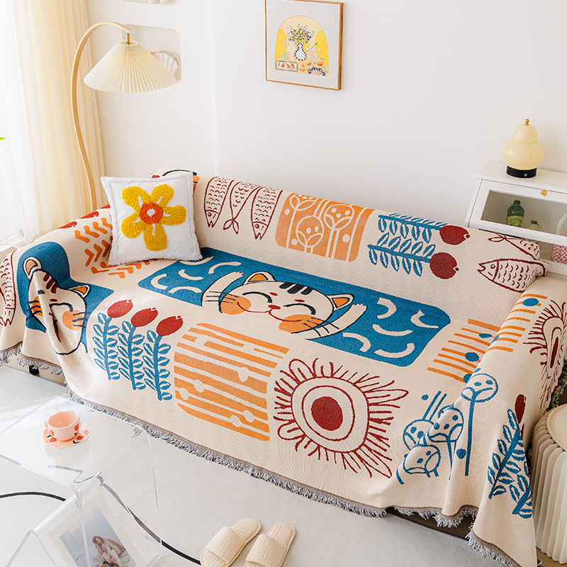 Caricatura nueva cubierta de sofá nuevo todo incluido anti-gato arañazo toallas de cubierta universal cuatro estaciones de una cubierta de sofá completo
