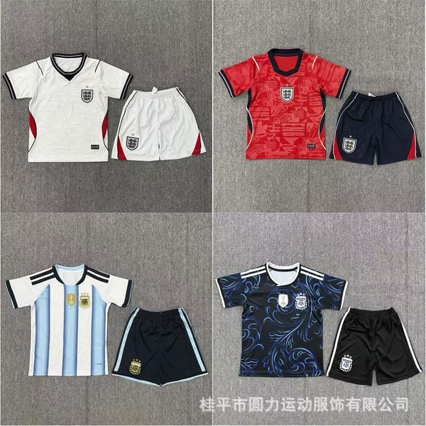 2026 World Cup Jerseys Football Uniforms France Argentina Brazil Spain Portugal England Children's Clothing Sets