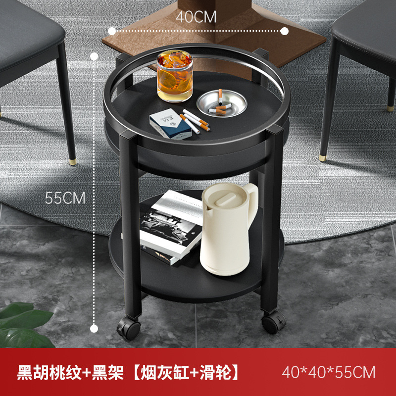 麻将机茶几双层棋牌室专用烟缸茶水架麻将桌边几茶水桌轻奢圆茶几|undefined
