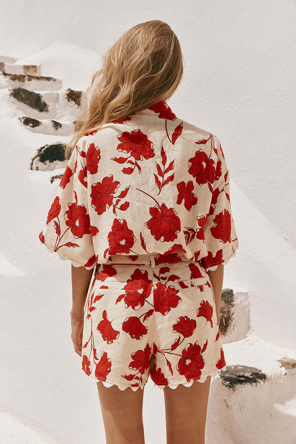 Regular Fit Fit Type Flower Pattern Summer Season Holiday Women's Vacation Simple Style Flower Linen Polyester Hemp Shorts Co-ord Set Shorts Sets