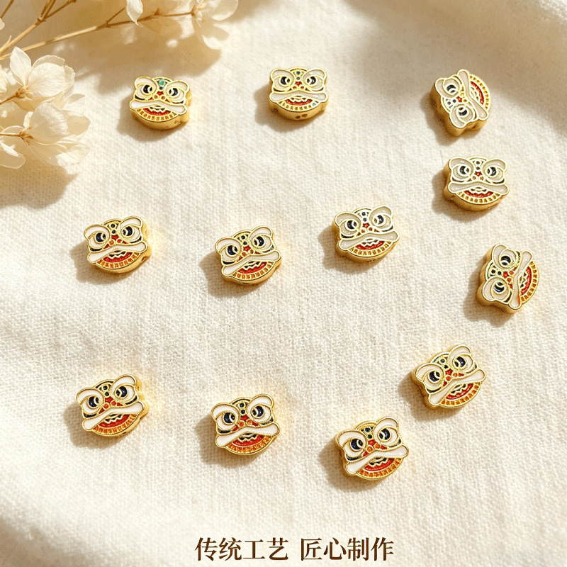 Enamel Hollow Four-Leaf Clover Spacer Handmade DIY Bracelet Beading Accessories Color-Preserving High-Quality Exquisite Jewelry Accessories