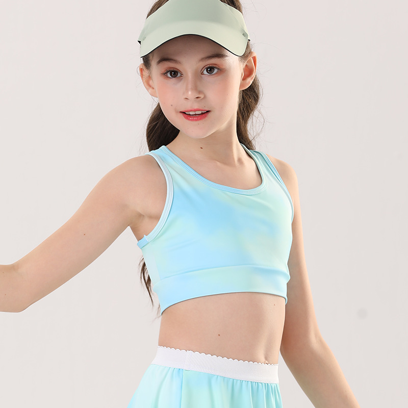 Girls' Quick-drying Yoga Sports Vest Skin-friendly High-elastic Dance Training Running Children's Fitness Clothes Girls' Quick-drying Yoga Sports Vest Skin-friendly High-elastic Dance Training Running Children's Fitness Clothes
