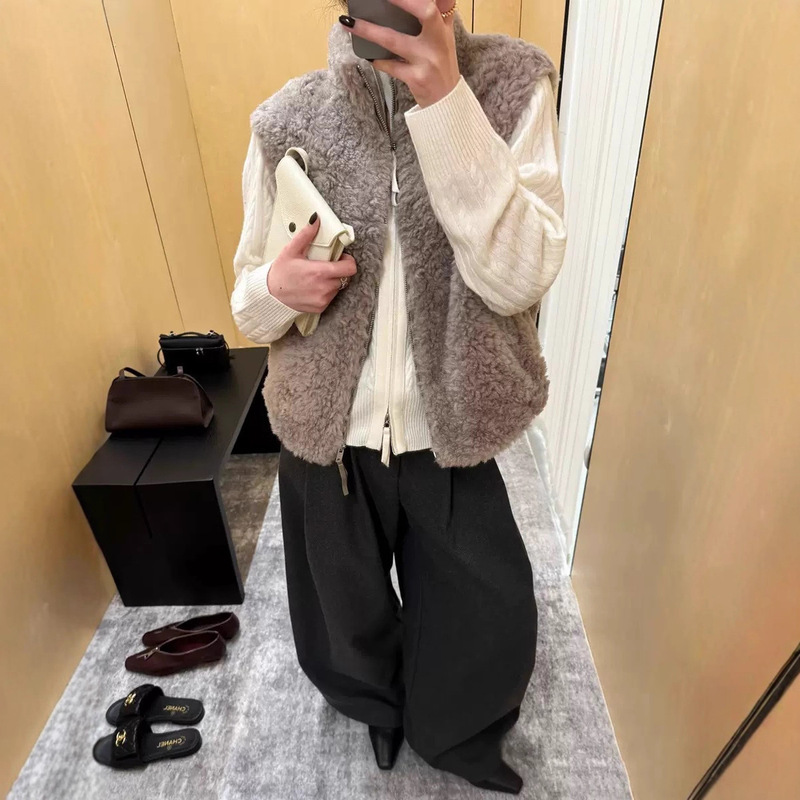 Real Fur Full Wool Fur Vest for Women 2025 Winter Suede Fur All-In-One Korean Style Loose Casual Jacket Trendy