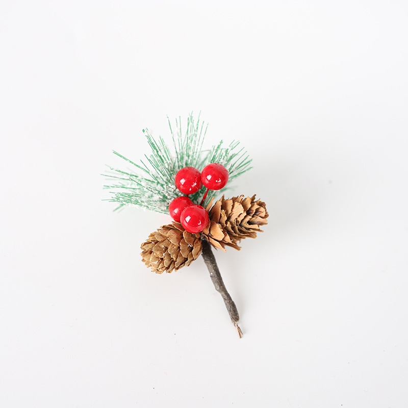 クリスマス松針クリスマス紅果松果挿しアクセサリークリスマス装飾品diy創意ギフトボックス包装アクセサリー|undefined