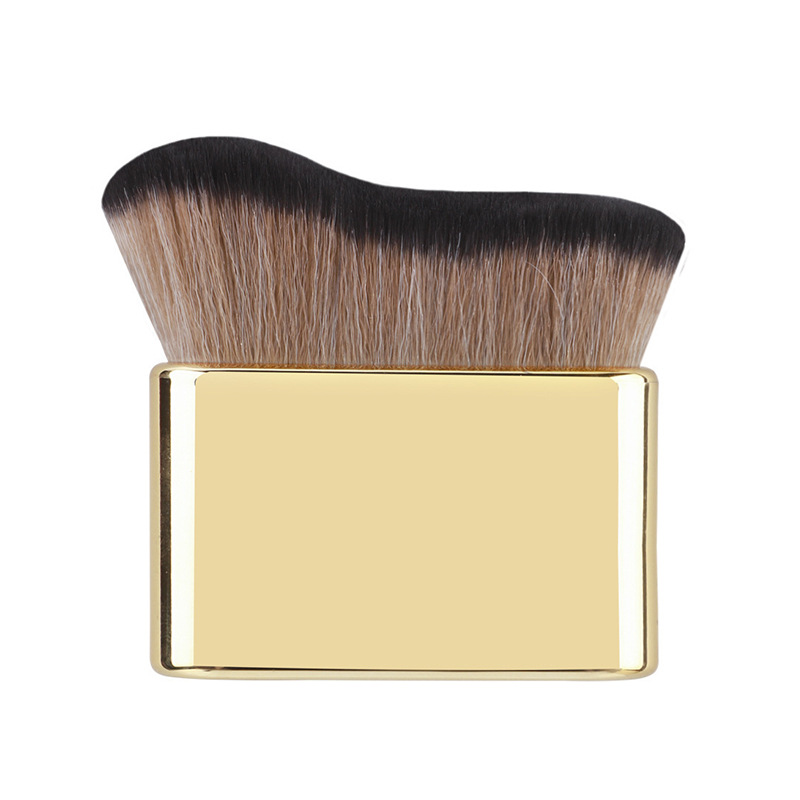 Brocha para base de maquillaje con forma de onda, brocha para contorno, brocha de maquillaje de cerdas suaves sin marcas, brocha multiusos para el cuerpo, brocha para el cuello, brocha de aplicación, brocha de cabeza plana