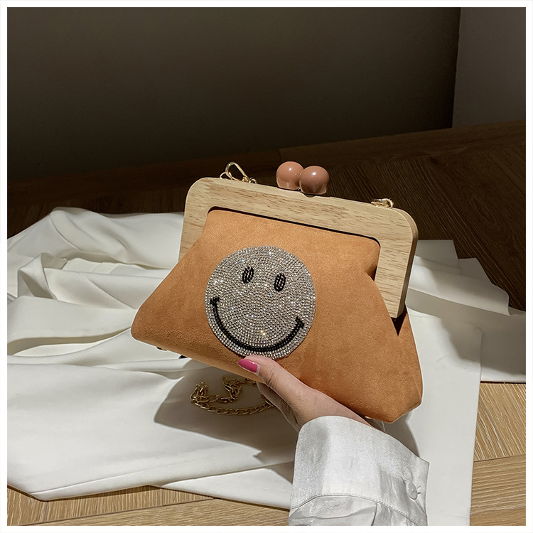 Sac De Messager De Visage De Smiley En Strass De Mode display picture 7