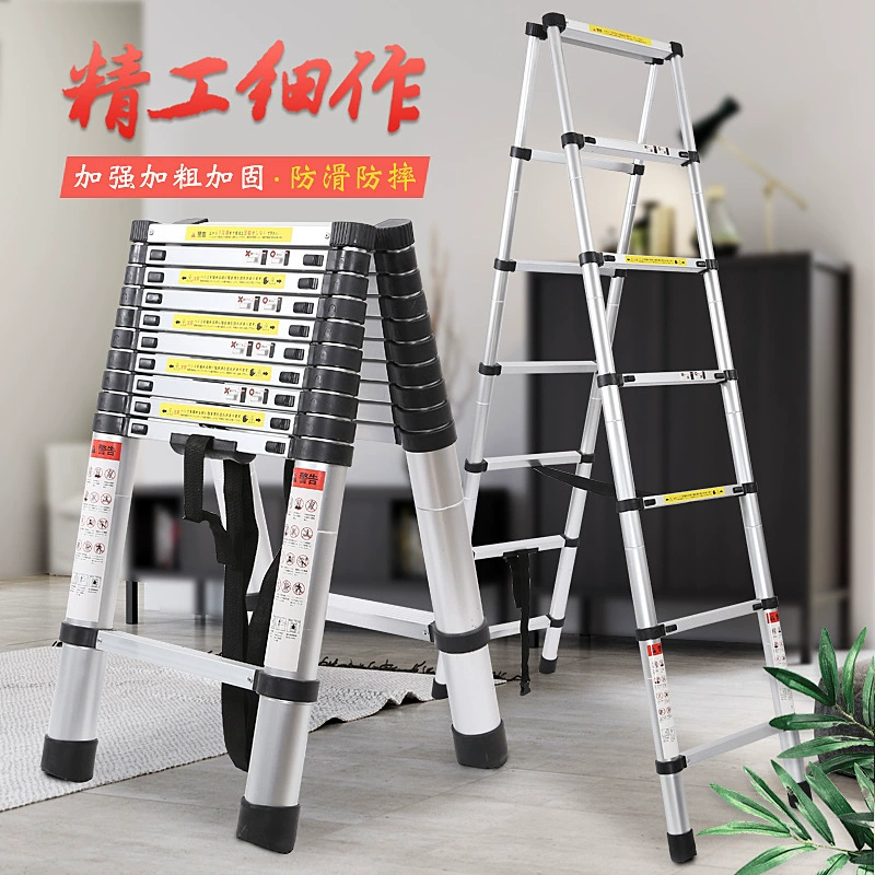 Телескопическая лестница из алюминиевого сплава Бытовая Складная Лестница портативная многофункциональная лестница Инженерная лестница в елочку утолщенная подъемная лестница производителей
